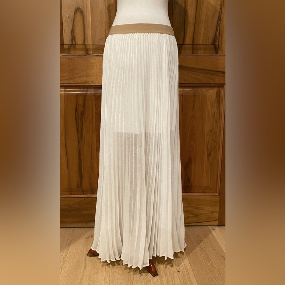 Bcbgeneration - White Pleated Full-Length Skirt, … - image 1